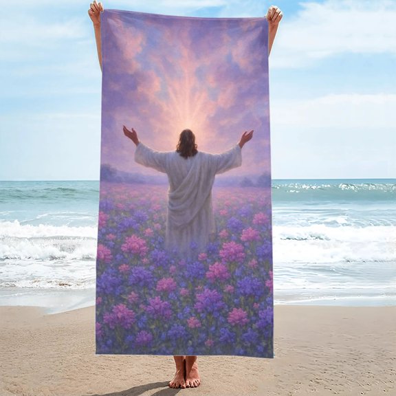 Jesus is King Beach Towel Oversized Sand Free 27.5"x55"