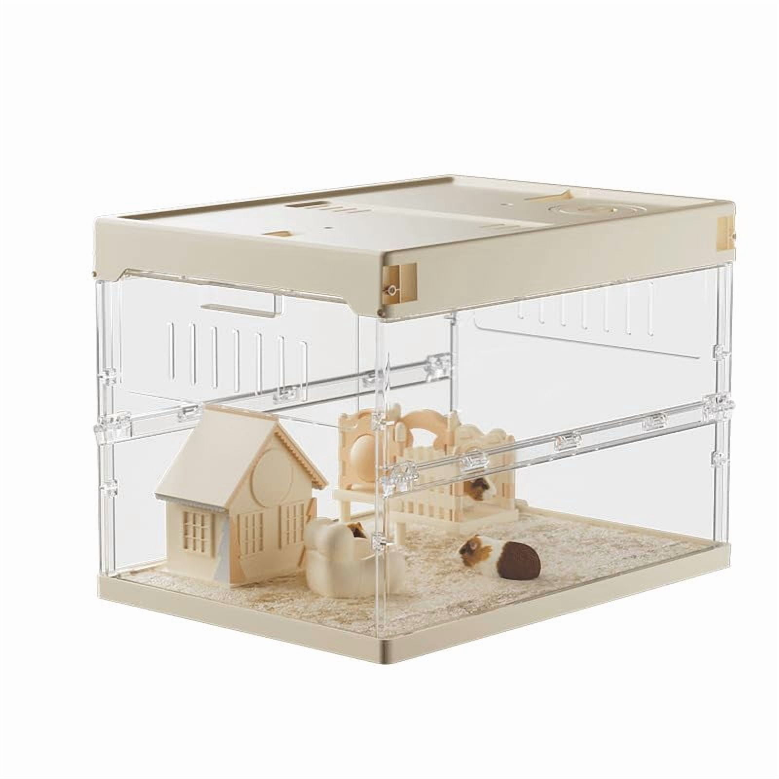 Gaderth Acrylic Hamster Cage,Clear Hamster Habitat With Accessories,Guinea Pig Cage,Hamster Cage Starter Kits,Pet Mice House For Chinchillas Hedgehog Syrian