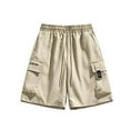 thumbnail image 3 of YYDGH Men's Cargo Shorts Drawstring Elastic Waist Outdoor Hiking Shorts Summer Casual Loose Shorts with Pockets, 3 of 8
