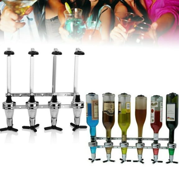 4 Bottle 25ml Bar Butler Wall Mounted Wine Liquor Cocktail Beer Shot Dispenser Bottle