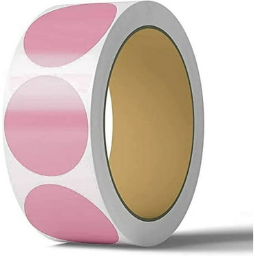 2 Inch Dot Matte Pink Color Code Labels for Color Coding and Organization, Round Coloured Easy to Peel, Strong Self Adhesive Dot Stickers, 500 Stickers Per Roll