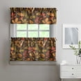 thumbnail image 2 of Rod Pocket Kitchen Curtain Set 3-Piece, 27.5x36 Inch Valance & Tier Drapes, Polyester Pongee Cafe Curtains for Living Room, Bathroom, Farmhouse Rustic Country Window Treatments., 2 of 6