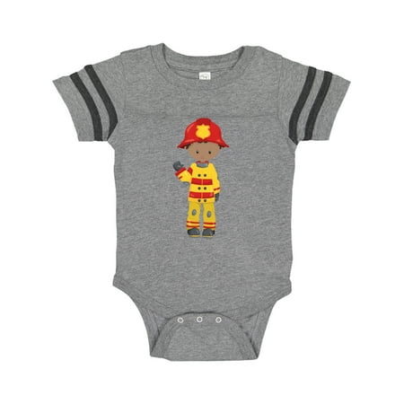 

Inktastic African American Boy Fireman Firefighter Gift Baby Boy Bodysuit
