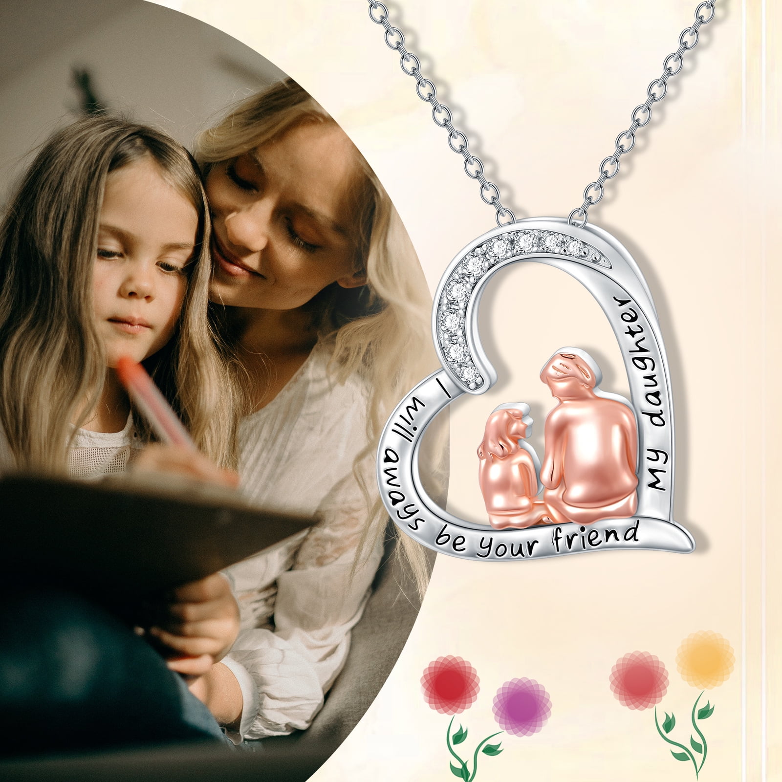 SISGEM Gifts for Mother S925 Sterling Silver Heart Necklace I Love You Mom Jewelry Gifts for Mama Mothers Mom Nana