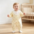 thumbnail image 2 of CAICJ98 Infant Baby Girl Long Sleeve Romper Cotton Cute Style Newborn Toddler Jumpsuit Outfit 0-18 Months (Light Yellow,5-8 Months), 2 of 6