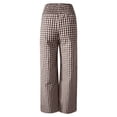 thumbnail image 5 of felwors Checkered Gingham Wide Leg Pants Women's Casual Comfort Fit with Drawstring Waist (Brown, L), 5 of 8