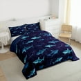 thumbnail image 4 of Manfei Cartoon Navy Shark Bedding Comforter Set, Kawaii Ocean Sealife Twin Comforter Sets, Teens Boys Girls Kids Reversible Bedding Set, Ultra Soft Home Decor, 2pcs, 4 of 9