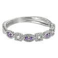 thumbnail image 3 of Vintage Stackable Diamond and Amethyst Ring 14k White Gold (0.15ct), 3 of 4