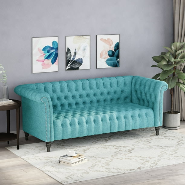 Edgar Traditional Chesterfield Sofa with Tufted Cushions 
