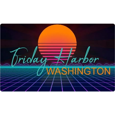 

Friday Harbor Washington 4 X 2.25-Inch Fridge Magnet Retro Neon Design