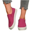 thumbnail image 4 of SYMOID Womens Hot Pink Flock Slip-on Casual Shoes - Chunky Sole, Comfortable Breathable, Non-Slip Textured Sole & Elastic Collar, Us 5.5-9,Size 38, 4 of 8