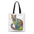thumbnail image 1 of NUDECOR Sac Fourre-Tout en Toile Coloré Chat Dessin Animé Livre de Coloriage Page Orné Réutilisable Épaule Courses Sac à Main, 1 of 1