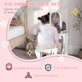 thumbnail image 4 of Qaba Dressing Table Set with Drawer and Chair for 3-6 Years Old, White, 4 of 8