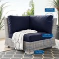 thumbnail image 6 of Sofa Corner Chair, Rattan, Wicker, Light Grey Gray Blue Navy, Modern Contemporary Urban Design, Outdoor Patio Balcony Cafe Bistro Garden Furniture Hotel Hospitality, 6 of 8