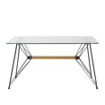 thumbnail image 3 of Comedor Completo con Mesa de Cristal y 4 Sillas Tapizadas en Terciopelo Mostaza ALTEREGO DESIGN, 3 of 3