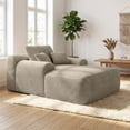 thumbnail image 3 of Leumius Oversized Chaise Lounge Chair Indoor, Cozy Boneless Sleeper Sofa Bed with Wide Armrest & Throw Pillows for Living Room,Bedroom,No Assembly Required,Camel(Corduroy), 3 of 6