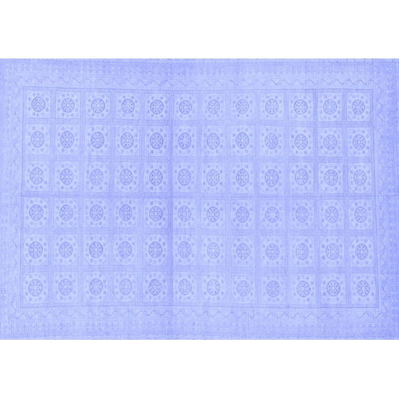 Ahgly Company Indoor Rectangle Oriental Blue Modern Area Rugs, 7' x 10'