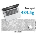 thumbnail image 2 of White Topography Contour Gaming Mouse Pad Large Anime Mousepad Extended Mouse Pad Gaming Big Desk Pad Keyboard Mat with Stitched Edge Non-Slip Rubber Base 31.5''x11.8'' 3mm Thick, 2 of 16