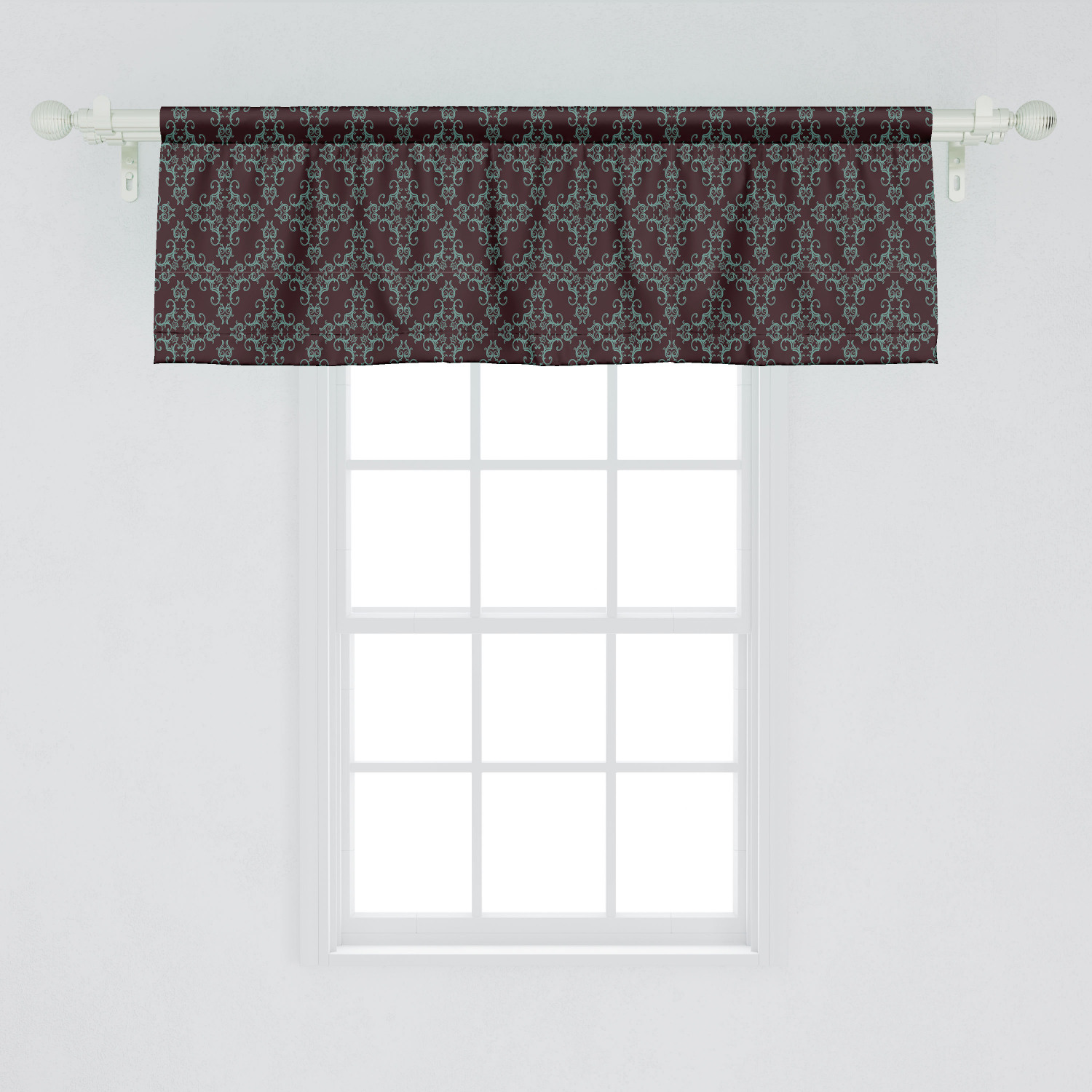 Ambesonne Vintage Floral Window Valance, Old Fashioned Abstract