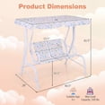 thumbnail image 3 of ELLEGNT Adjustable Canopy Kids Swing – 2-Seater Outdoor Porch Lounge Chair for Patio, White, 3 of 9