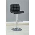 thumbnail image 2 of Lenny Upholstered Adjustable Bar Stool Black (Set of 2), 2 of 12