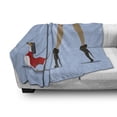 thumbnail image 3 of Dachshund Soft Flannel Fleece Throw Blanket, Woman with High Heels and Skirt Walk Her Clothes Dog, Cozy Plush for Indoor and Outdoor Use, 50" x 60", Multicolor, by Ambesonne, 3 of 6