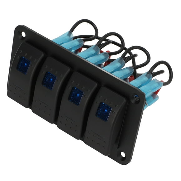 Rocker Switch Panel,4 Gang Rocker Switch ON Off Toggle Switch LED Rocker Switch Panel Quality You Can Trust