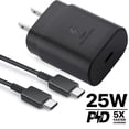 thumbnail image 2 of Dazone Super Fast Type C USB-C Wall Charger, 25W for Samsung Galaxy S22 S21 S20 Ultra Plus S10 Note 10 20 Ultra, Fast Charging Block with 3FT Phone Charging Cable Adapter, Black, 2 of 10