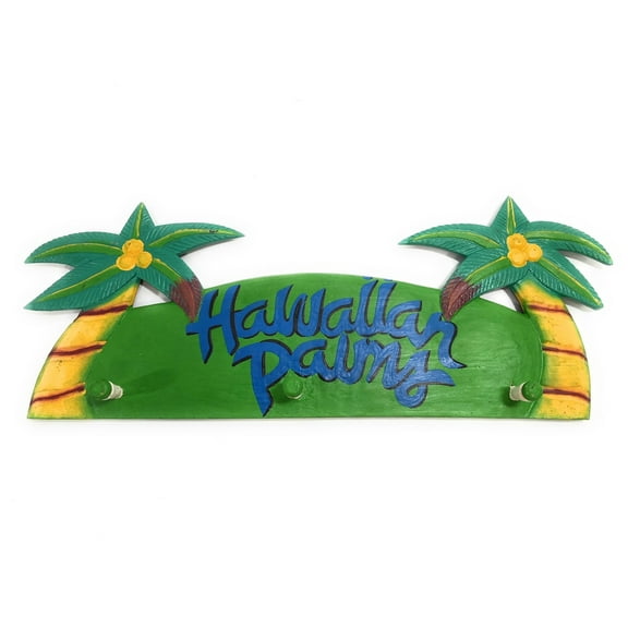 Hawaiian Palms Hanger 20" w/ 3 Pegs - Tropical decor | #dpt511050