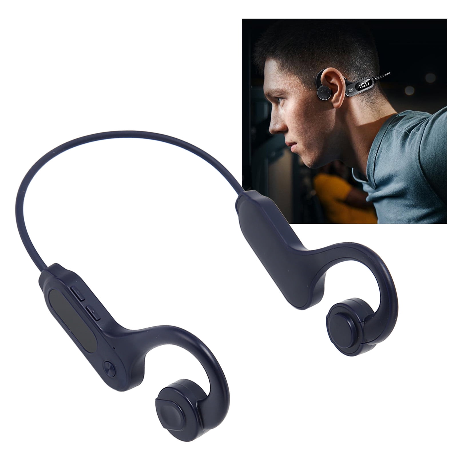 Bone Conduction Headphones, 300mAh Flexible Supports Up To 64G Memory Card  Earphones IPX5 Waterproof  For Sports