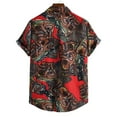 thumbnail image 6 of Mens Knit Polo Fashion Button Down Printed Short Sleeve Lapel Mens New Clothing,Black,L, 6 of 6