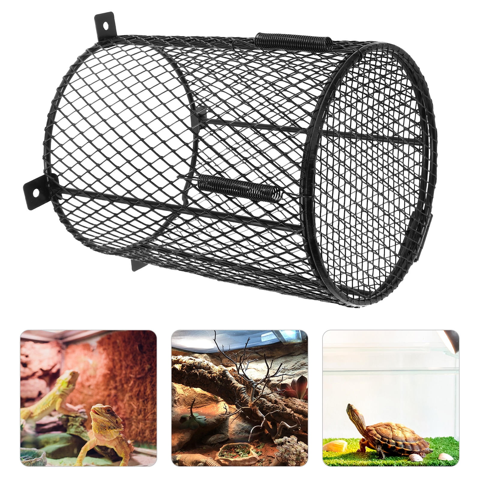 FOMIYES Black Reptile Anti-Scald Lamp Cover for Pet Use Easy Installation