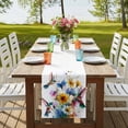 thumbnail image 4 of Table Runners 72 Inches Long Dress Scarves, Hummingbird Farmhouse Kitchen/Dining Table Runner, Coffee Tablerunners, Spring Farmhouse Oil Painting Sunflowers 16x72 Inch, 4 of 9