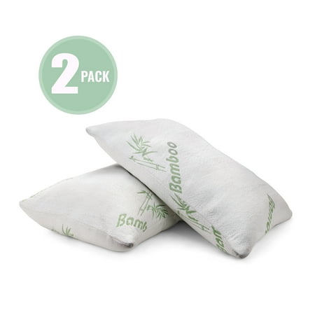 2 Pack Plixio Shredded Memory Foam Pillow With Bamboo Cooling