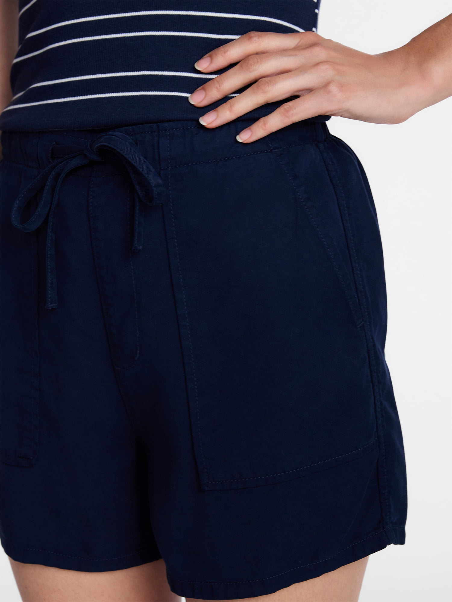 Time and Tru Women’s Soft High Rise Utility Shorts, 4” Inseam, Sizes XS-XXXL