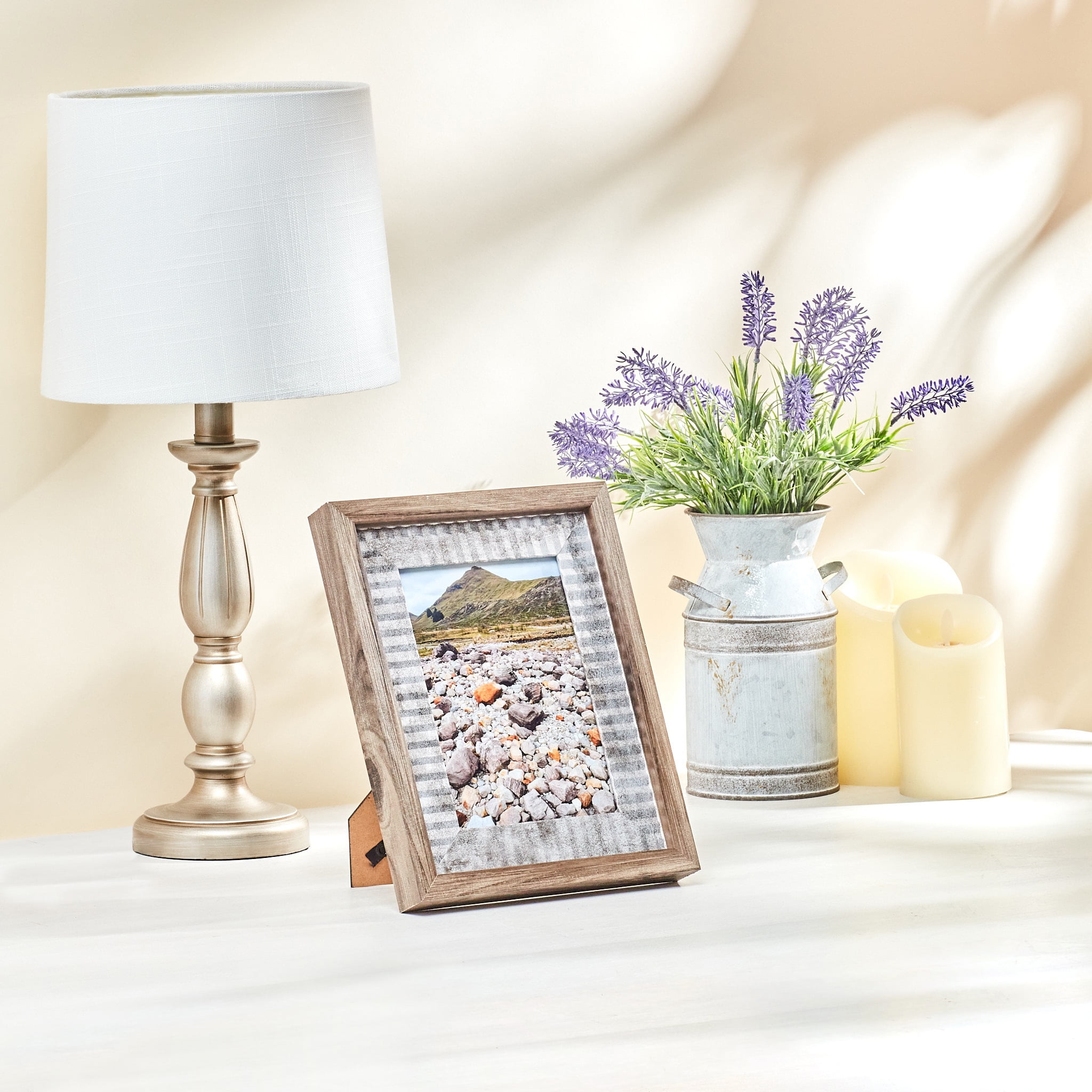 (2 pack) Mainstays 5 x 7 Picture Frame, Rustic Gray Farmhouse Tabletop or Wall Frame
