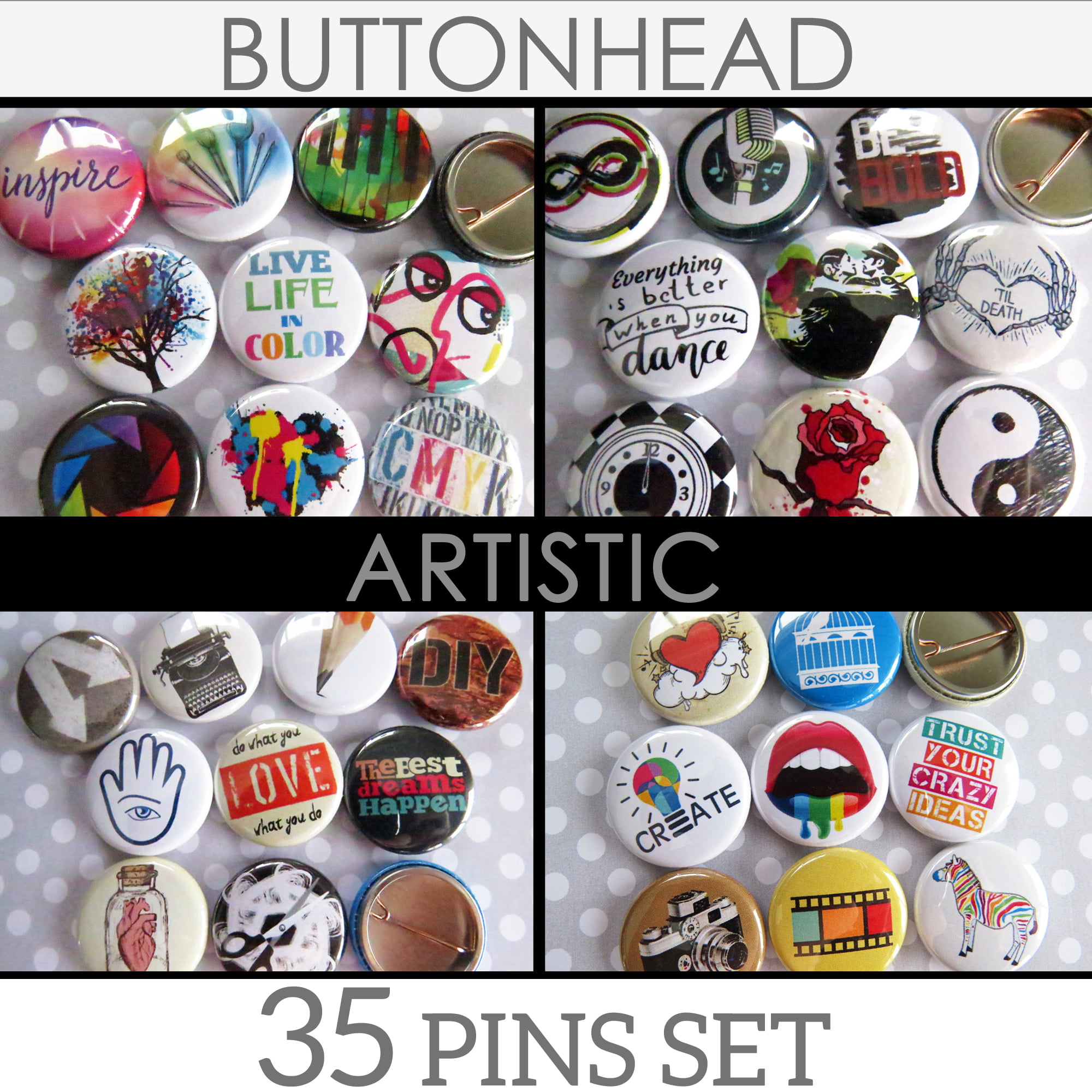 75 X Punk Buttons Pins Pin Vintage & New