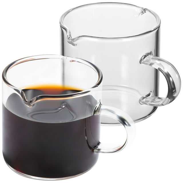2 Pcs Espresso Cups Glass Tea Cup Glass Coffee Mug Clear Small Glass Pitchers Glass Espresso Mugs Syrup Pitchers