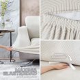 thumbnail image 4 of Juego de 3 Fundas Cubre Sala - Tejido Jacquard Elástico Fácil Lavado. Ideal para Proteger Tus Muebles - Protector de sillón - Sofa Cover (Marfil (Afelpado)), 4 of 7
