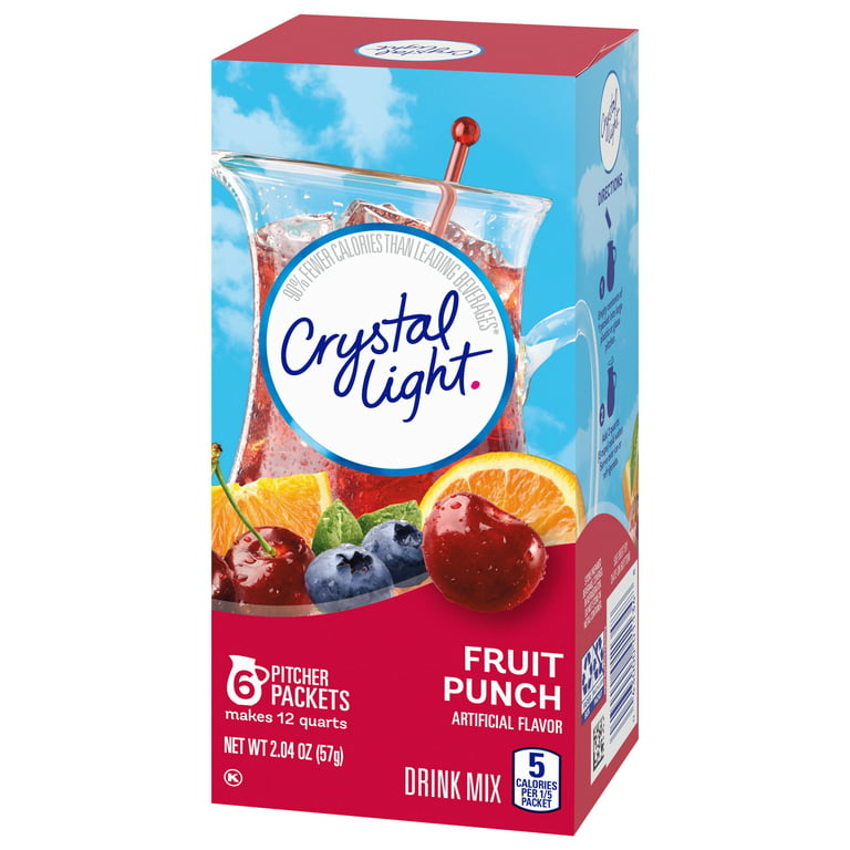Crystal Light Fruit Punch Sugar Free Drink Mix Caffeine Free, 6 ct Pitcher  Packets 