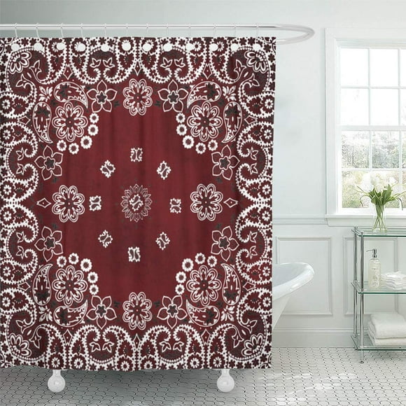 SUTTOM Country Western Red Bandana Paisly Paisley Home Accessories Shower Curtain 60x72 inch