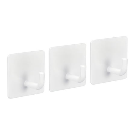 Uxcell Self Adhesive Wall Hooks, 304 Stainless Steel Sticky Hooks Hanger, White 3 Pack