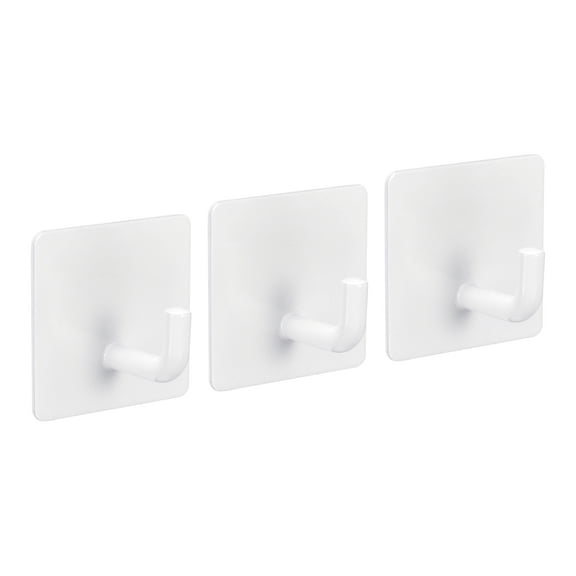 Uxcell Self Adhesive Wall Hooks, 304 Stainless Steel Sticky Hooks Hanger, White 3 Pack