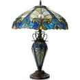thumbnail image 2 of Chloe Lighting Liaison Tiffany-Style 3-Light Victorian Double Lit Table Lamp with 18" Shade, 2 of 2
