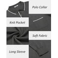 thumbnail image 6 of COOFANDY Knit Polo for Men Long Sleeve Collared Sweater Polo Business Casual Polos with Pocket, 6 of 8