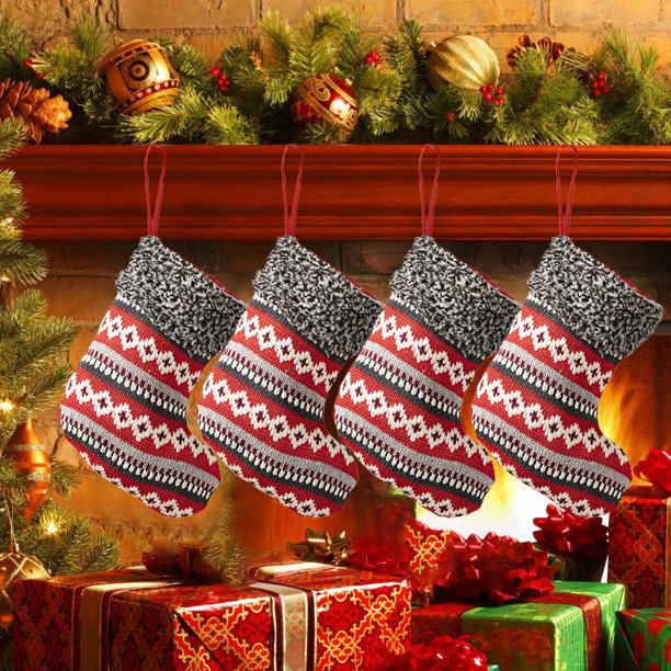 Bolsa de Regalo de Papá Noel de La Roja Xihbxyly Colgante Navideño Adorno para Árbol de Navidad Calcetines Navideños Decoración para Fiesta