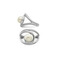 thumbnail image 4 of Button Freshwater Cultured Pearl Ring 8-9mm in Sterling Silver, 4 of 4