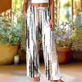 thumbnail image 4 of Karymi Women's Pants Unisex Printed Casual Lounge Pants, Elastic Waist with Adjustable Drawstring Loose Straight Long Home Trousers with Side Pockets Wide Leg Pants Woman, 4 of 6