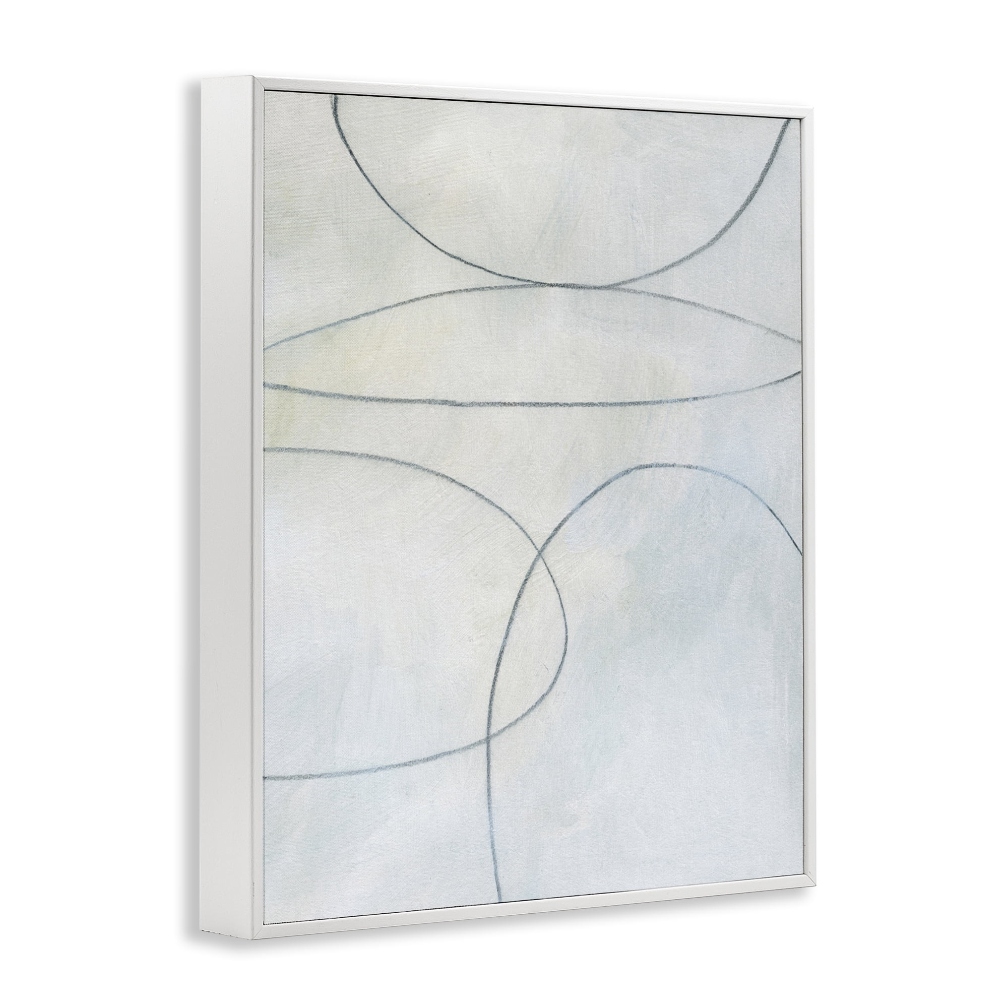 Stupell Industries Oblong Shapes Doodle Abstract Drawing White Framed Art Print Wall Art, 24 x 30