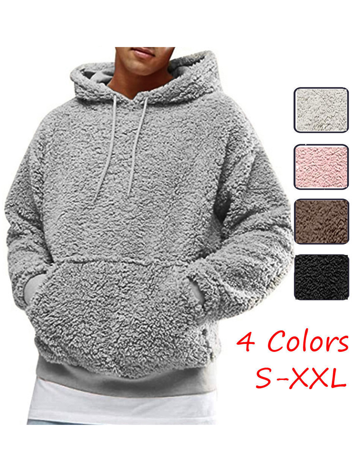 Pudcoco Mens Winter Warm Faux Fur Teddy 